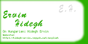 ervin hidegh business card